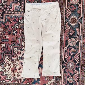 Tommy Hilfiger Embroidered Palm Tree Khaki Chinos - Cotton Coastal Pants